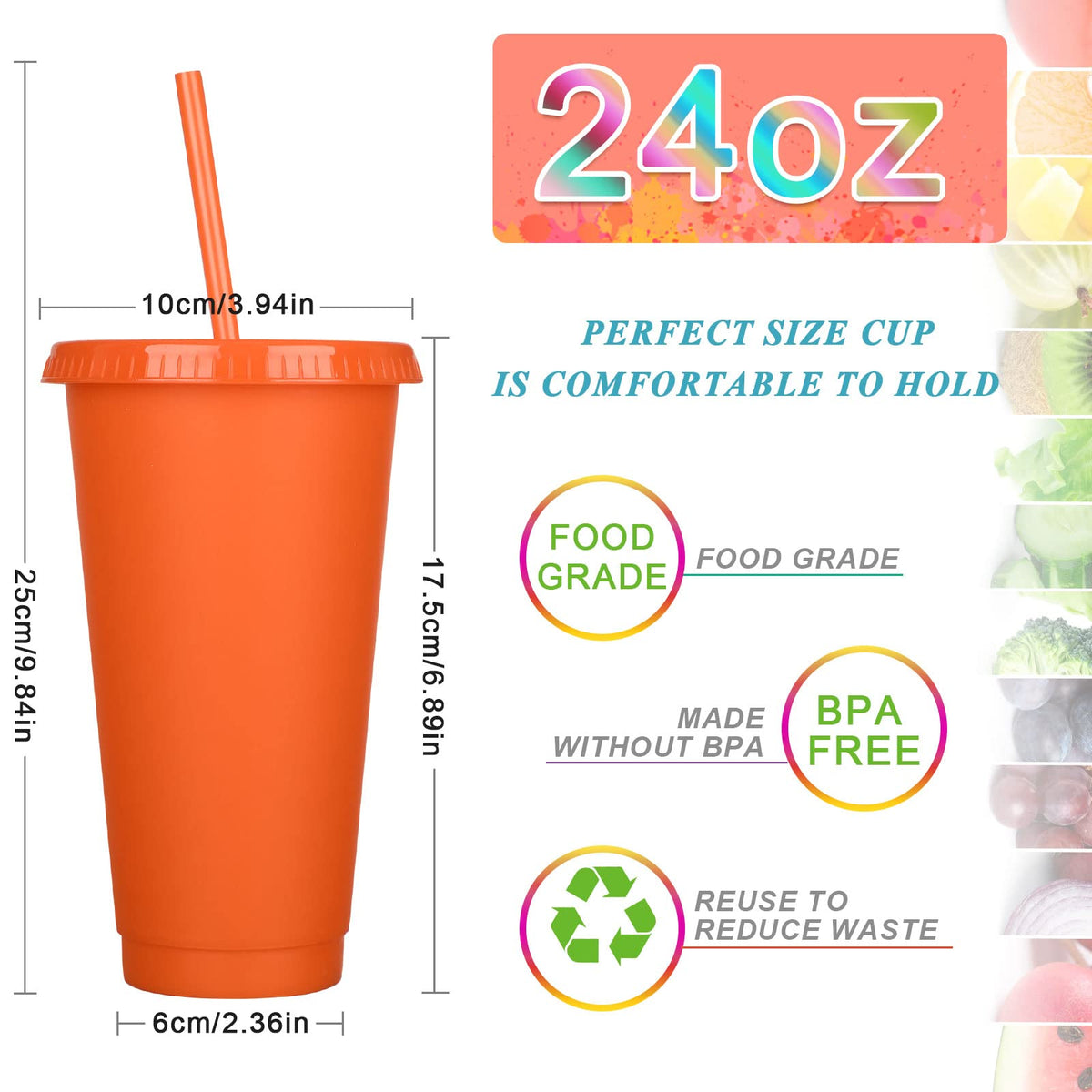 60 Pack Tumbler with Straw and Lid Bulk Glitter Plastic Cups Water Bottle Iced Coffee Travel Mug Reusable Party Favor Cups for Birthdays travel 24 (60 Count)