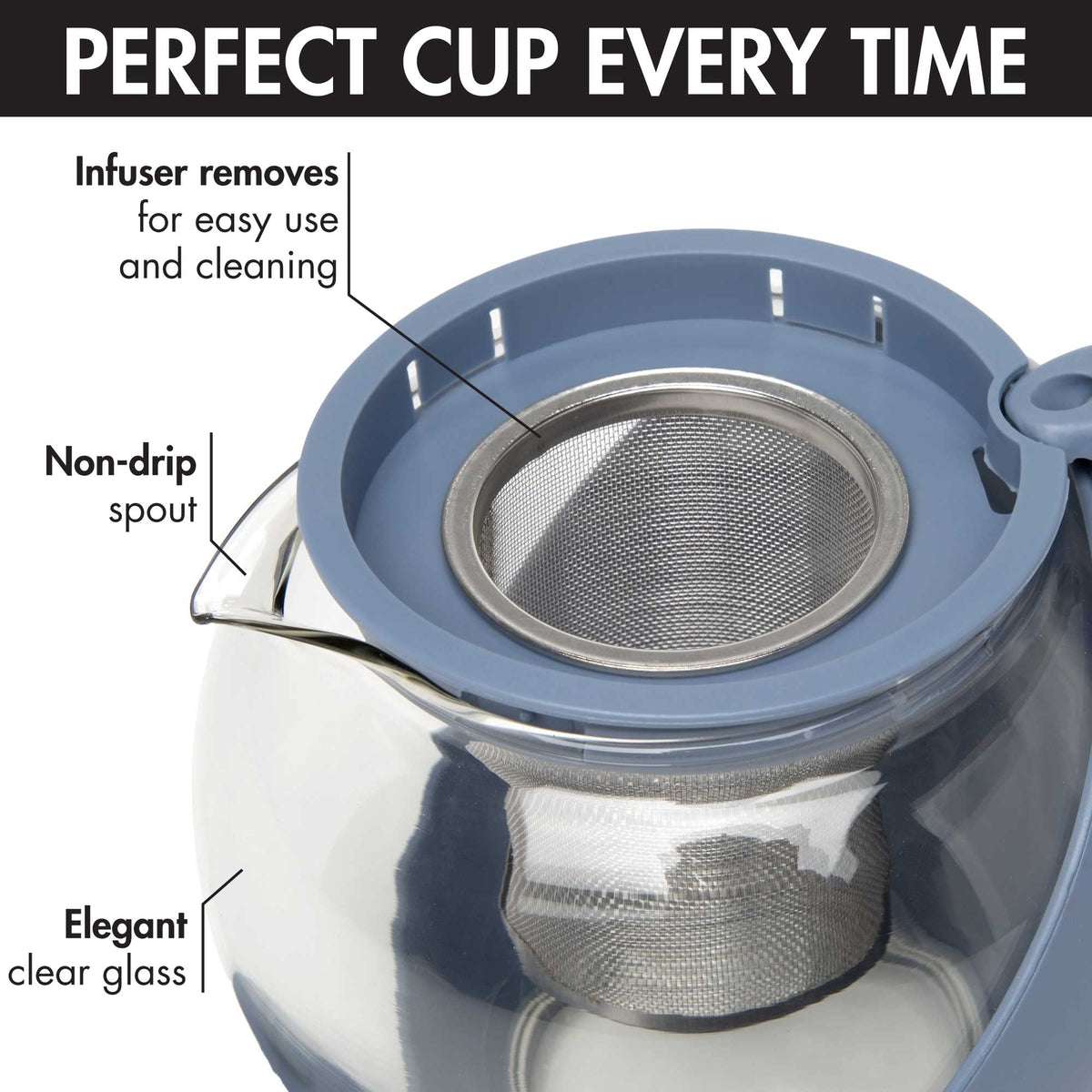 Half Moon Teapot with Removable Infuser