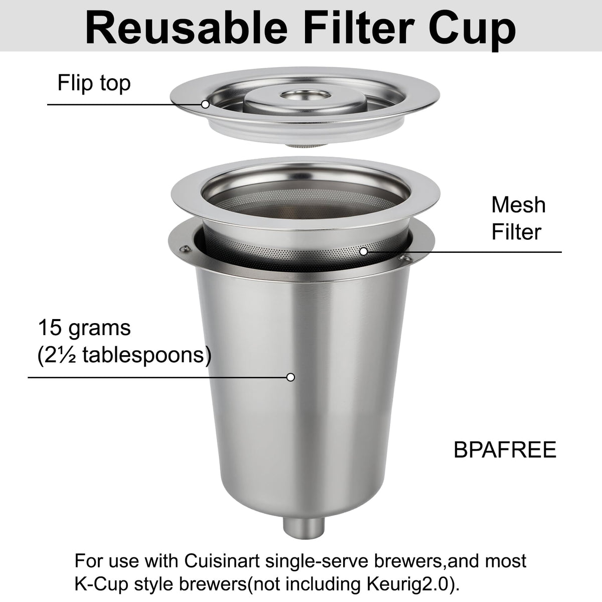 Stainless Steel Reusable Filter Cup