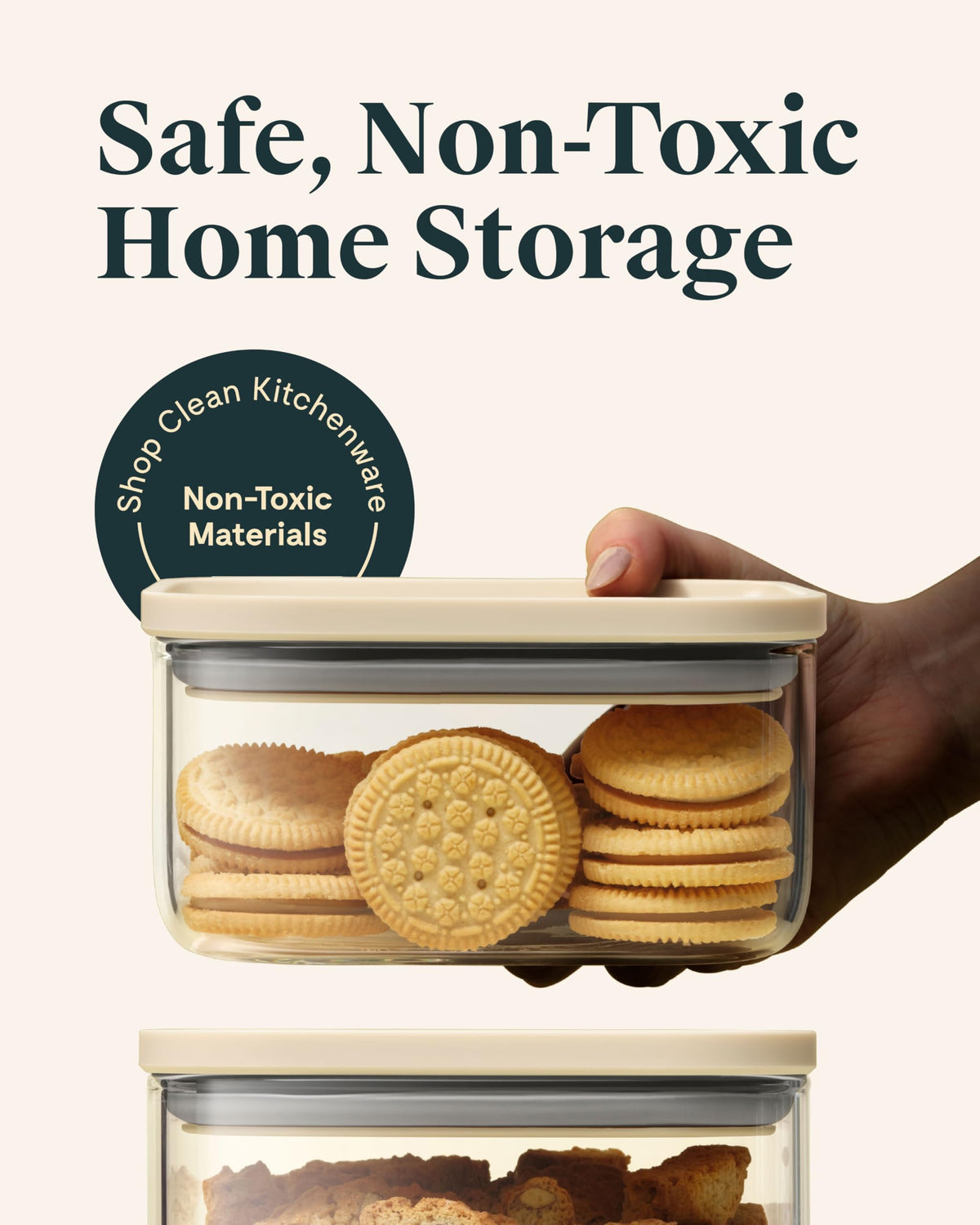 1 qt Glass Airtight Food Storage Containers with Lids (2 Count)