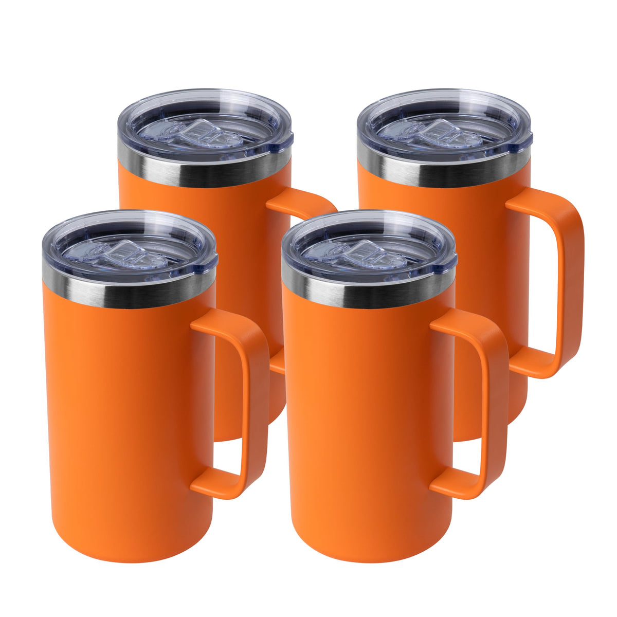 24oz Mug with Handle and Lid (4 Count)