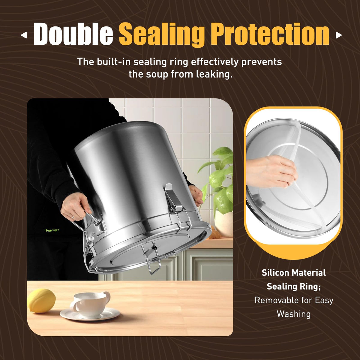 8.7Gal Stainless Steel Canister with Airtight Lid 40