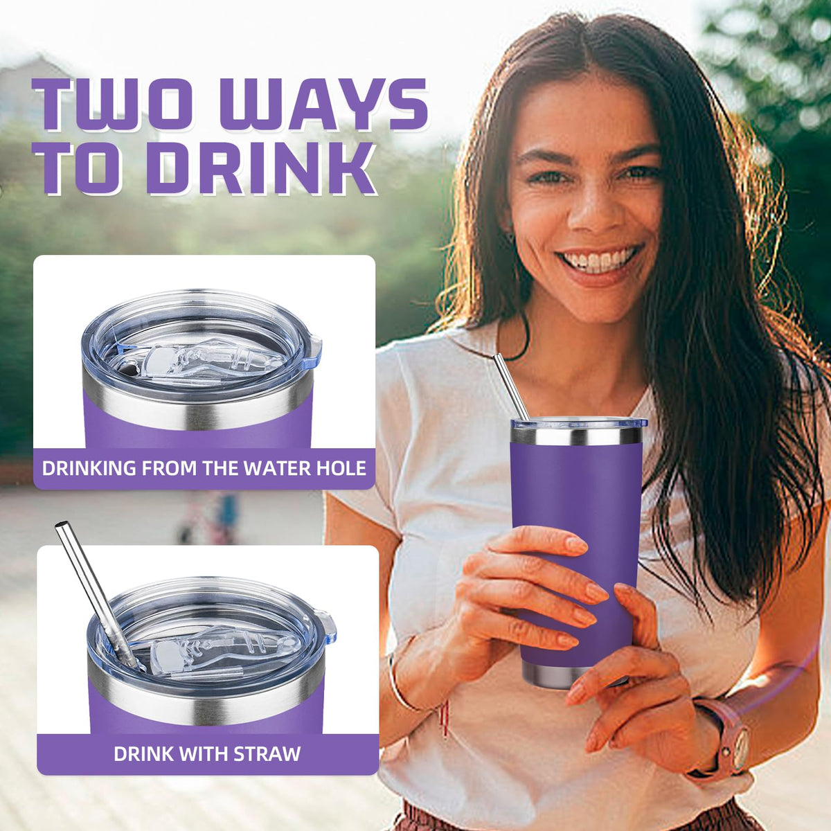 20 oz Tumbler with Lids and Straws (6 Count)
