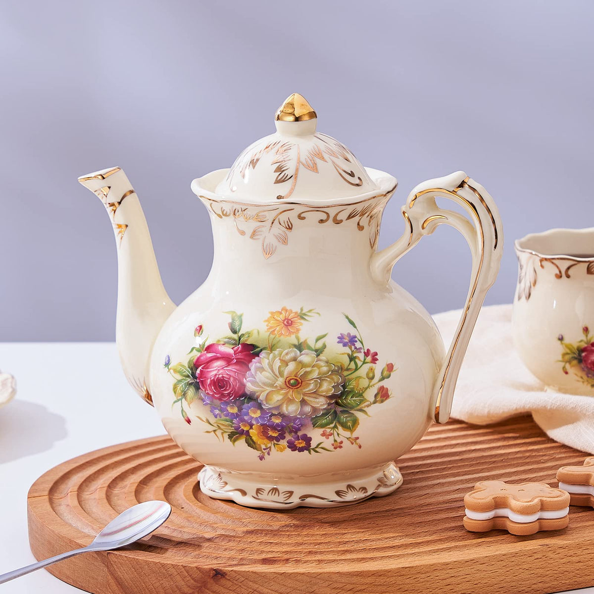 Small Flowering Shrubs Teapot with Infuser