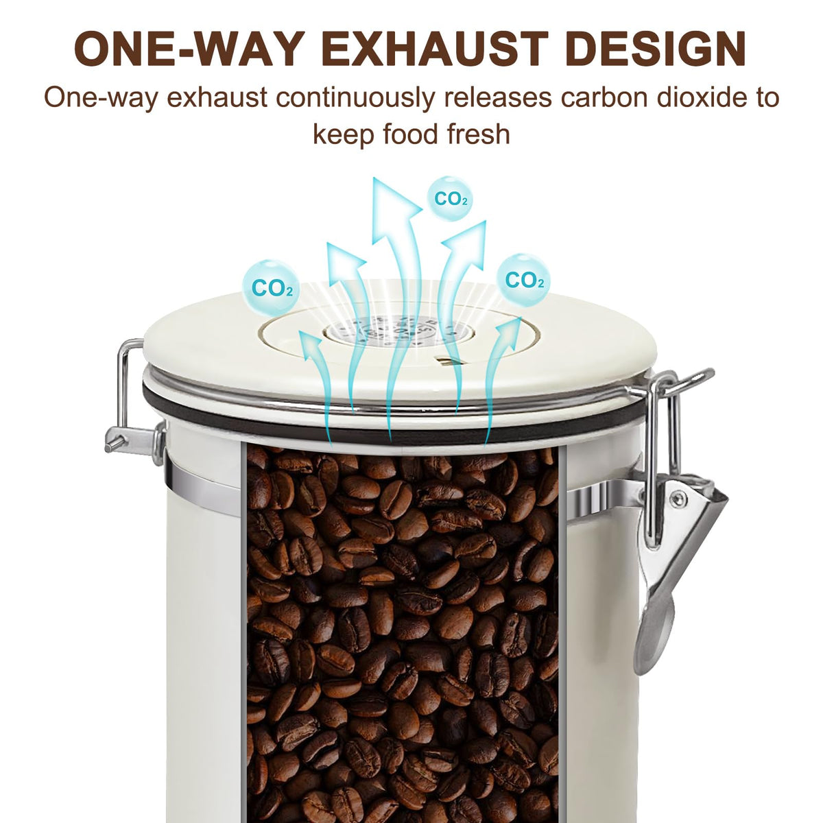 1.2L Airtight Vacuum Coffee Canister (14.4 Ounce)