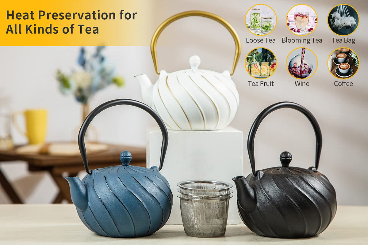 Tea Kettle TOPTIER Japanese Cast Iron Teapot with Infuser