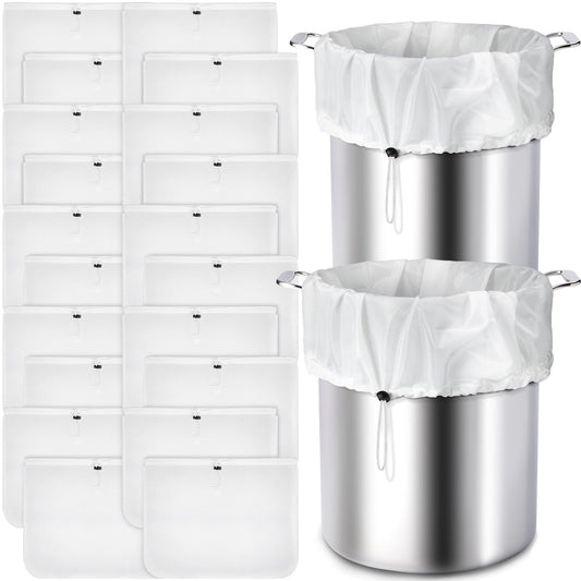20 Pack Brew Bags Reusable Extra Large 26 x 22'' Fine Mesh Strainer Cold Brew Filters Drawstring Cheese Cloth Straining Bags Wine Making Supplies for Fruit Cider Beer