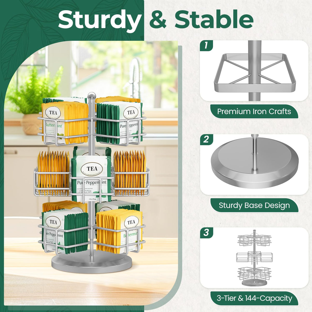 Tea Bag Holder Organizer for Counter