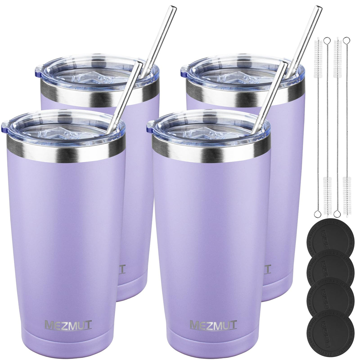 20oz Insulated Tumbler Cup Travel Coffee Mug with Lid (4 Count)