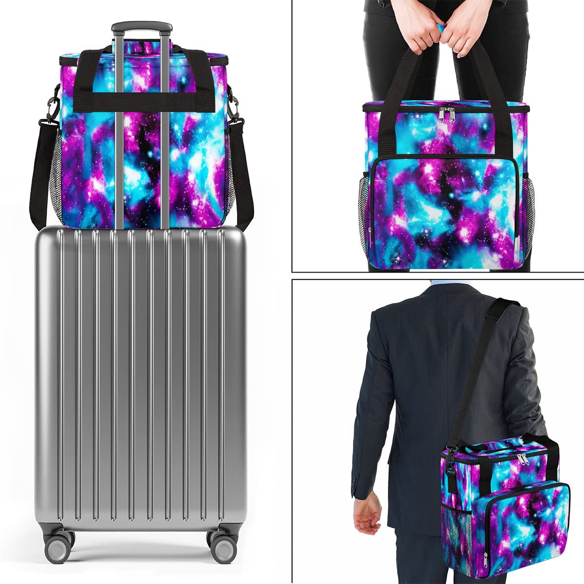 Funny Galaxy Coffee Maker Carring Bag Glitter Space Travel Storage Tote Bag Compatible with Keurig K