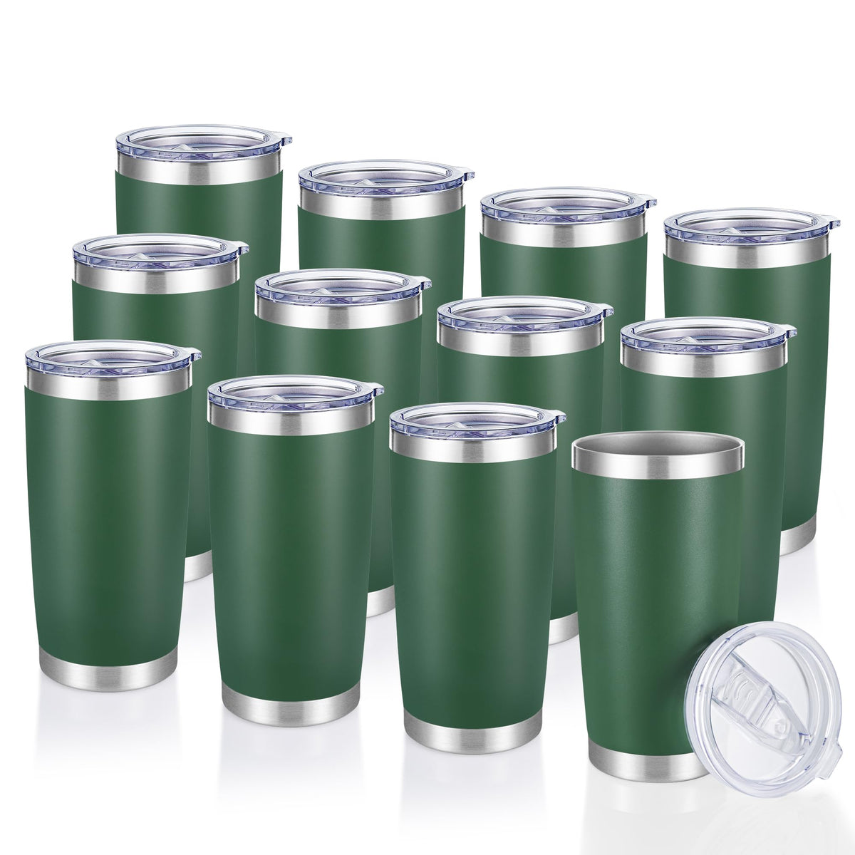 20 oz Tumblers Bulk Stainless Steel Tumbler with Lid (12 Count)