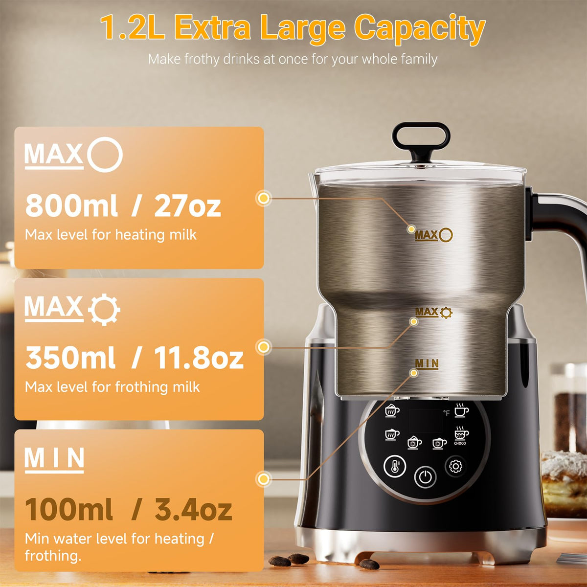 Milk Frother Variable Temp and Froth Thickness