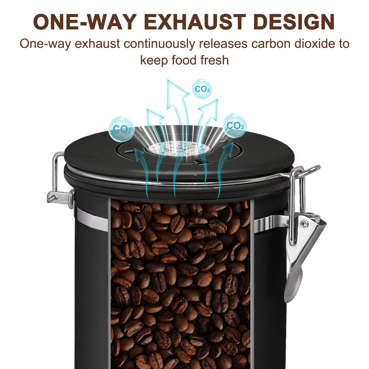 1.2L Airtight Vacuum Coffee Canister (14.4 Ounce)