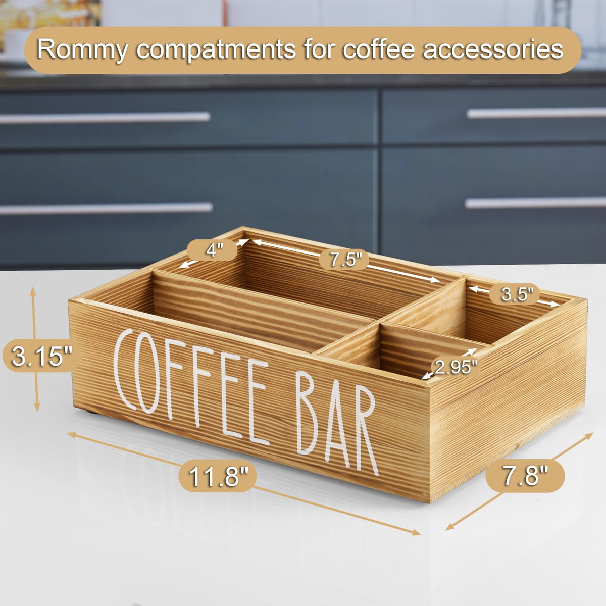 Brown Coffee Station Organizer