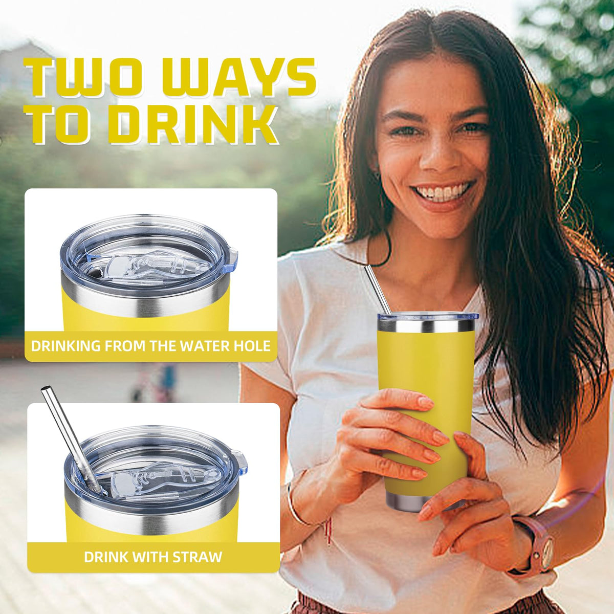 20 oz Tumbler with Lids and Straws (4 Count)