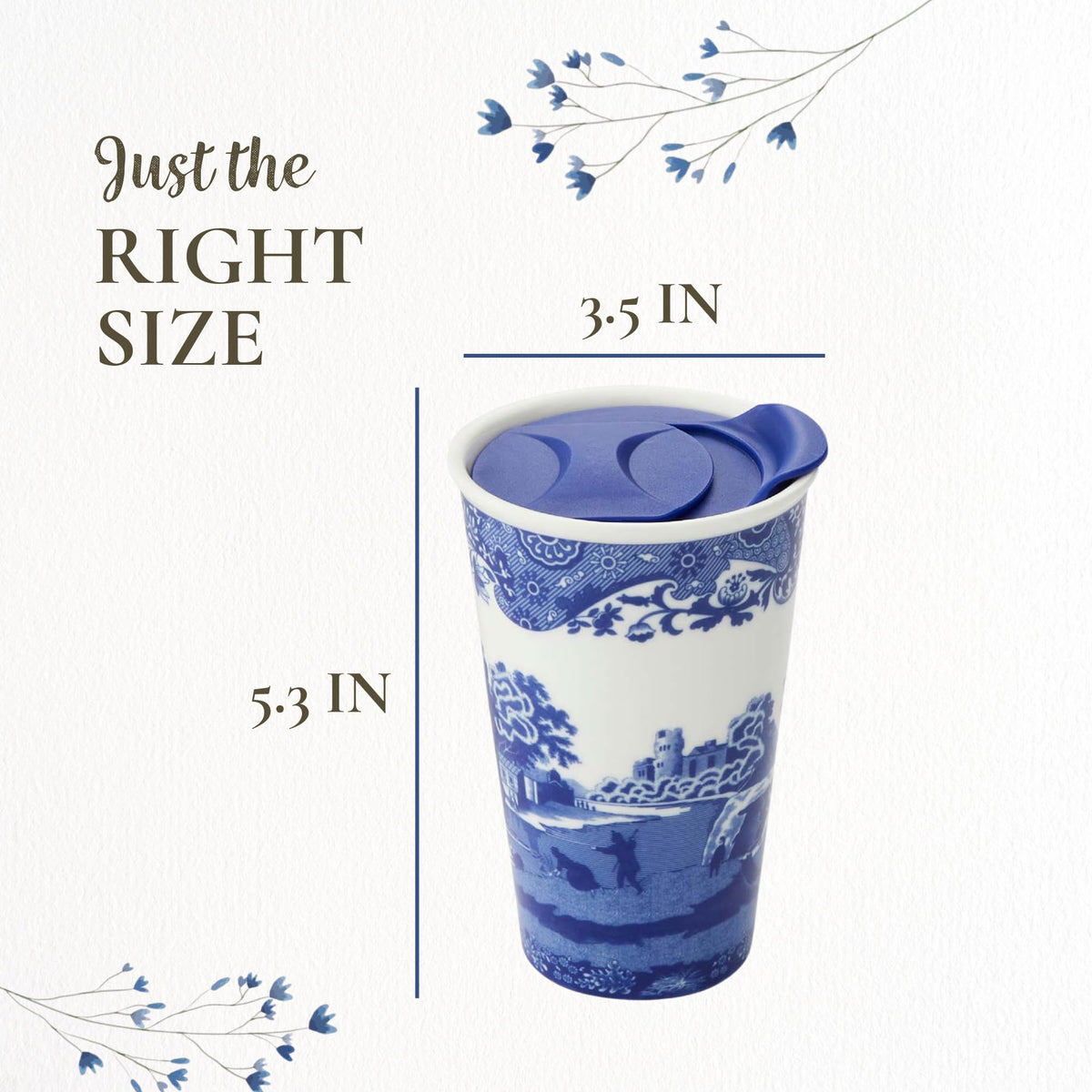 Blue Italian 8oz Travel Mug