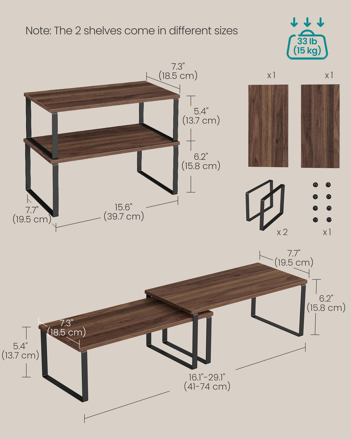 Cabinet Organizer Shelf (2 Count)