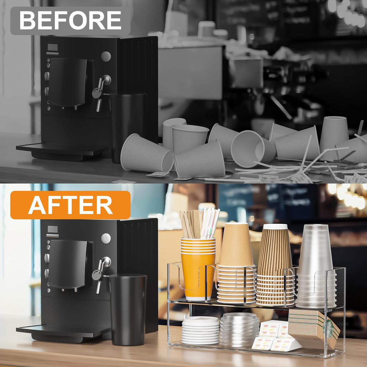 4 Compartment Cup Holder for Countertop