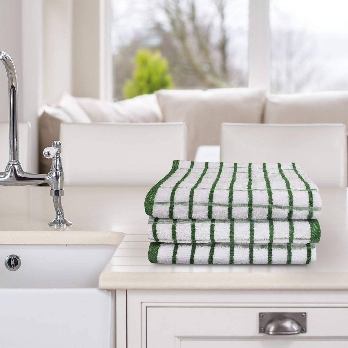 Kitchen Towels Cotton Dish Towels 20”x30” (3 Count)