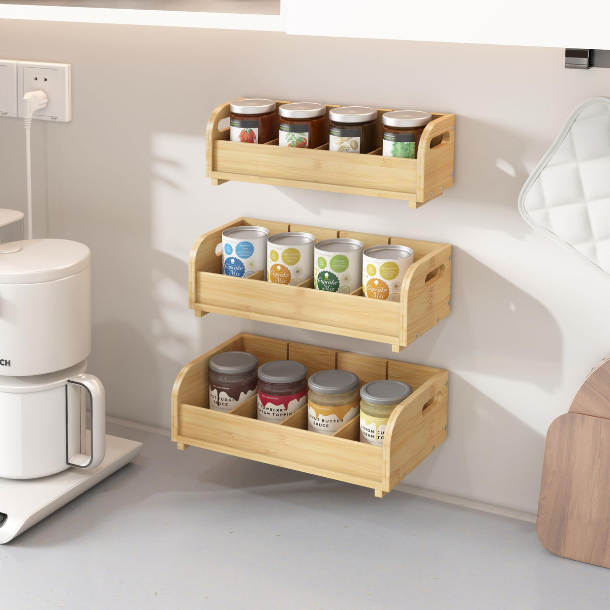 3 Tier Bamboo Tea Bag Organizer