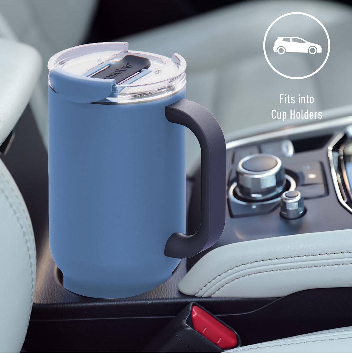 DUPLEX 2-in-1 Travel Mug and Beer Can Holder Enjoy hot and cold drinks simultaneously -22 oz Hot Coffee or Tea Tumbler with Attached 12 oz Cold Can Holder for Beer or Soda, Slate Gray