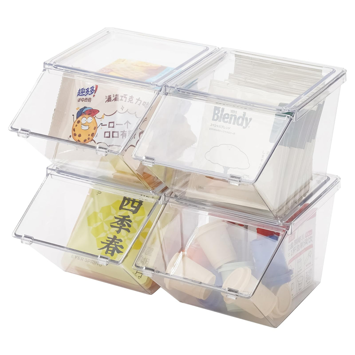 Front Opening Stackable Tea Bag Organizer (4 Count)
