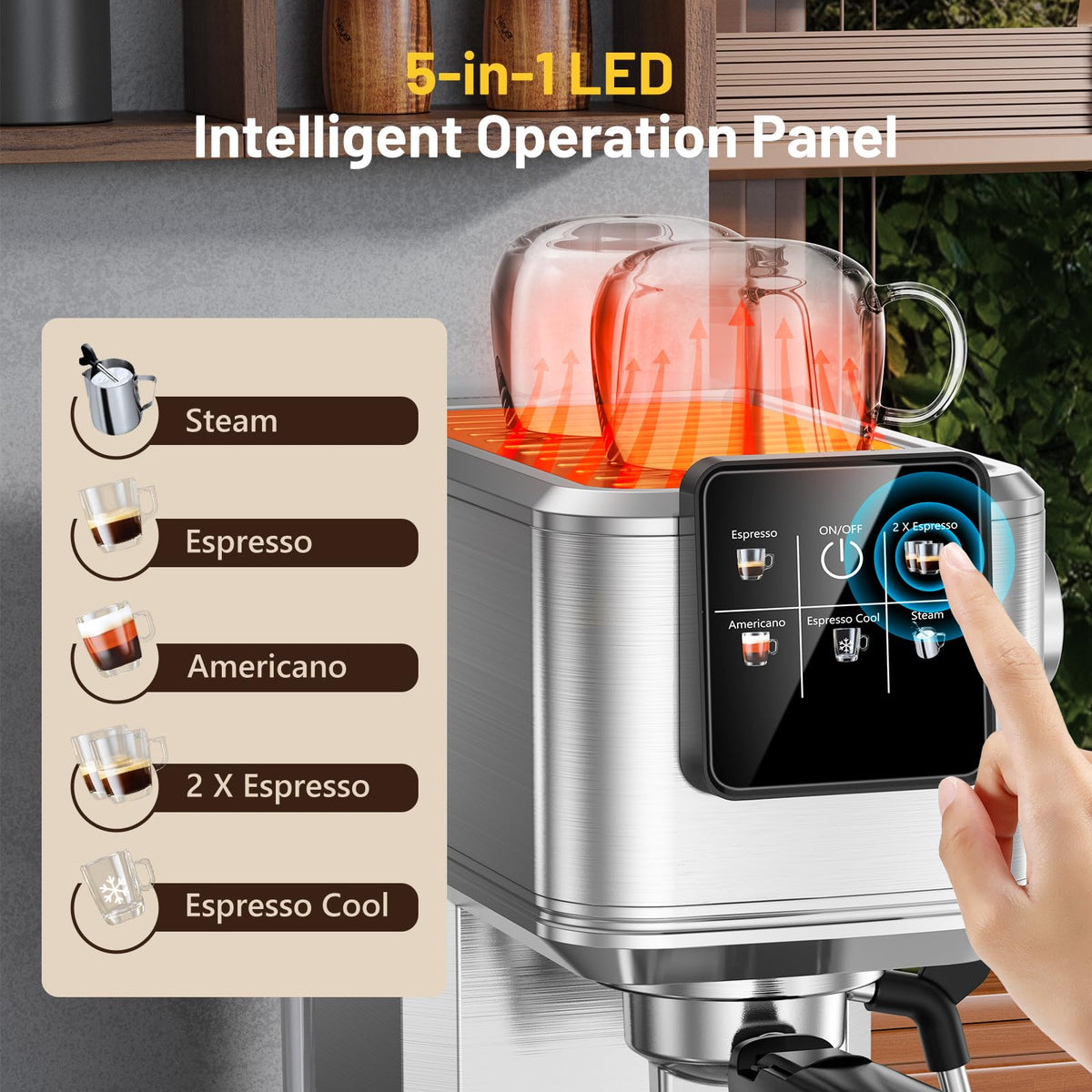 Espresso Coffee Machine with Milk Tank