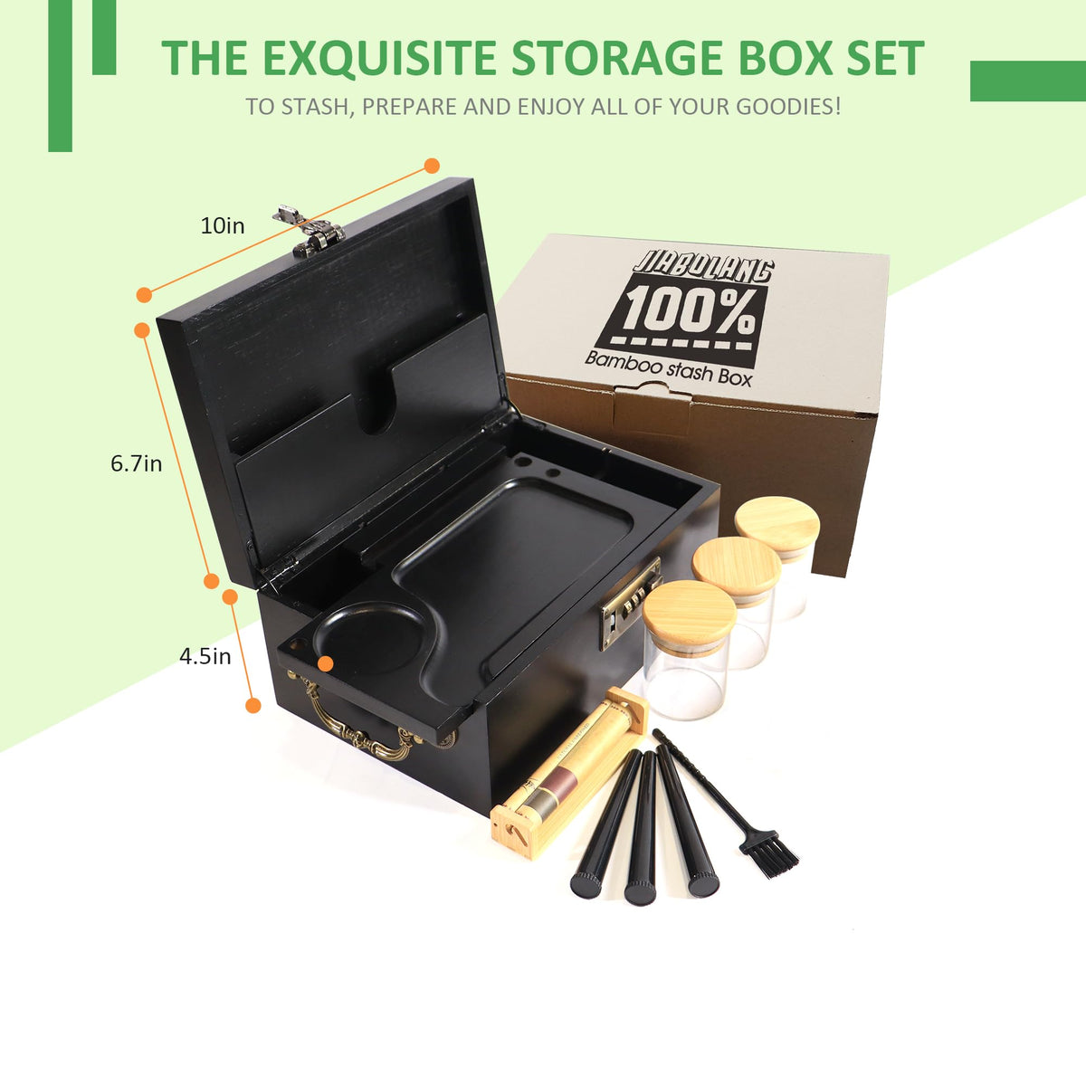 Bamboo Box with Combination Lock