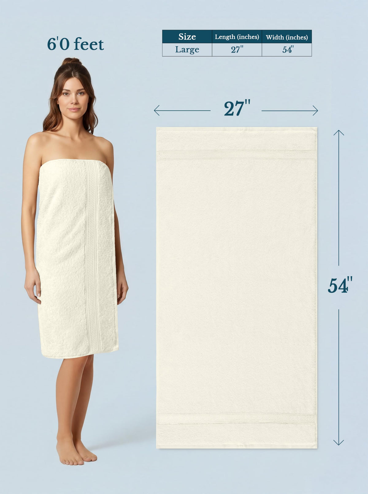 4 Pack Premium Bath Towels (4 Count)