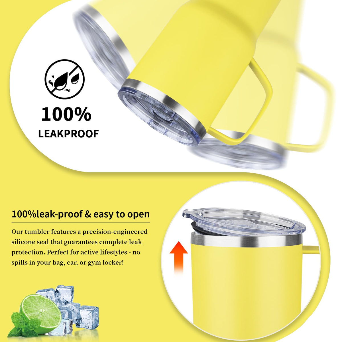 20oz Insulated Tumbler with Handle Stainless Steel Travel Coffee Mug with Lid and Straw Double Wall Vacuum Leak