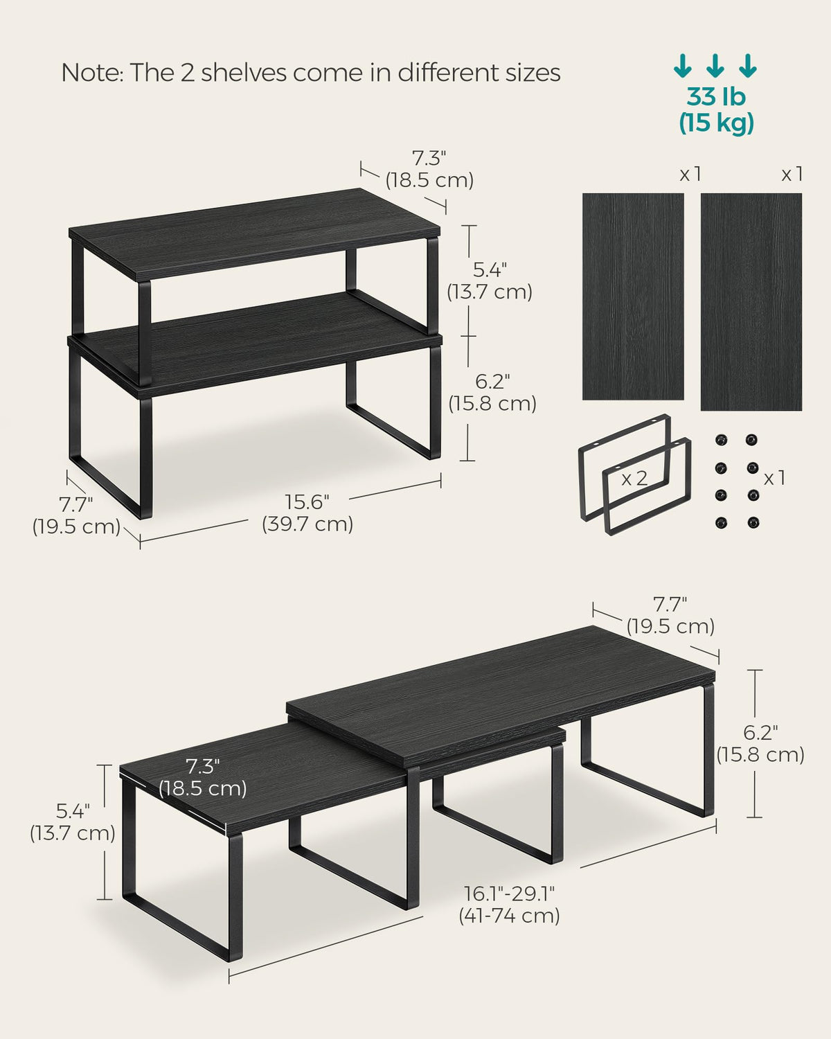 Cabinet Organizer Shelf (2 Count)