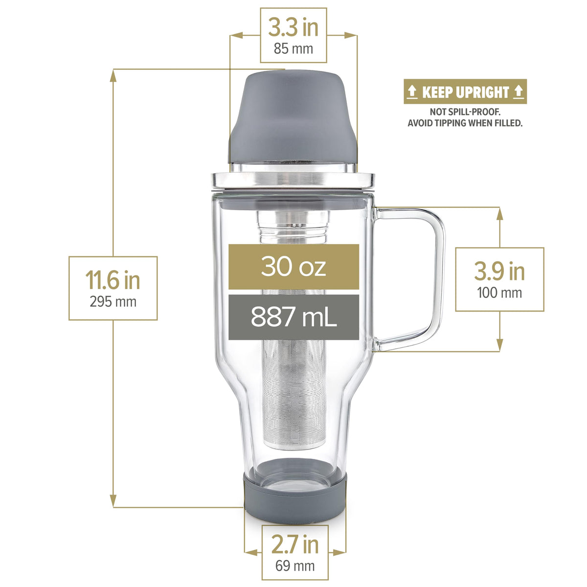 30 oz The Well Informed Insulated Glass Tumbler