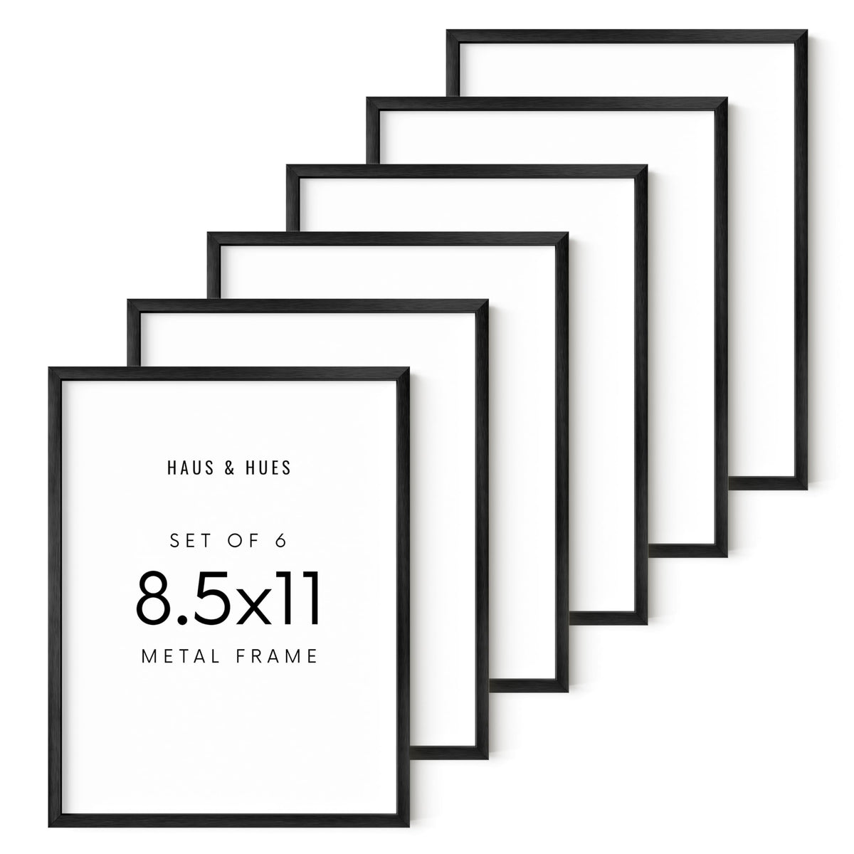 8.5x11 Black Metal Picture Frames (6 Count)