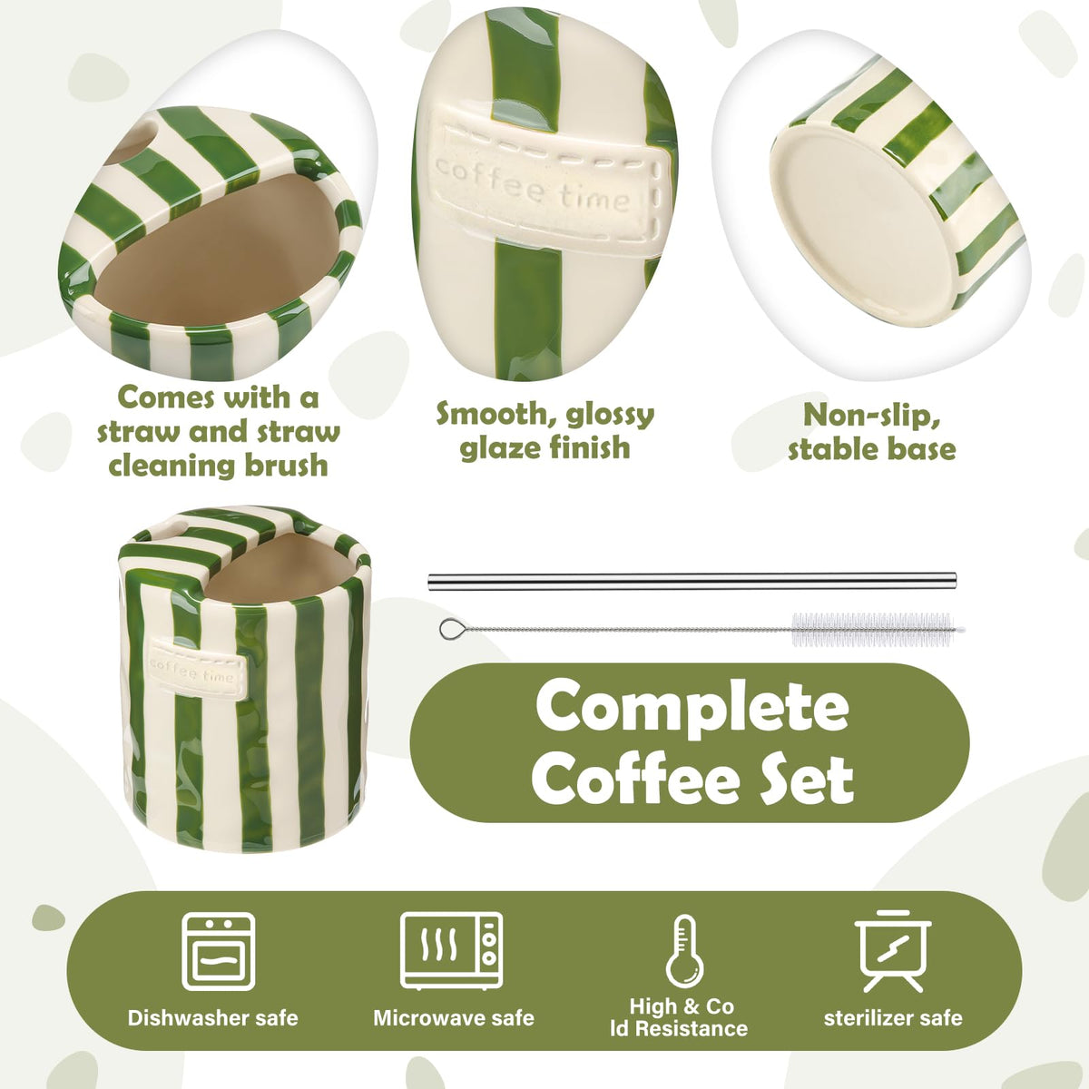 1 Pack Ceramic Mug with Sip Hole