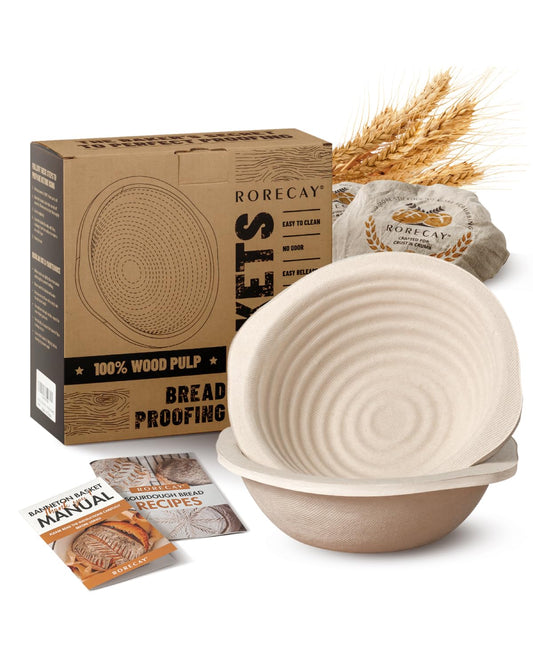 Wood Pulp Banneton Bread Proofing Baskets Set of 2