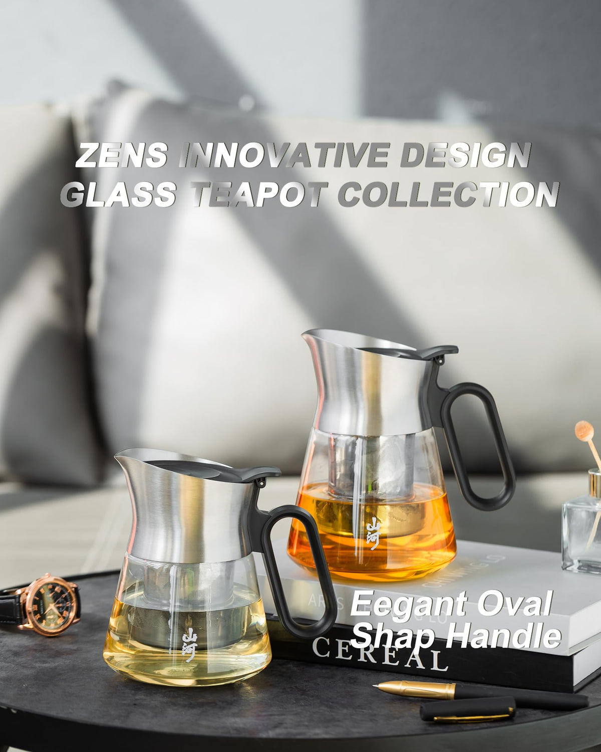 17 oz Small Glass Teapot with Infuser For Loose Leaf Tea Steeper