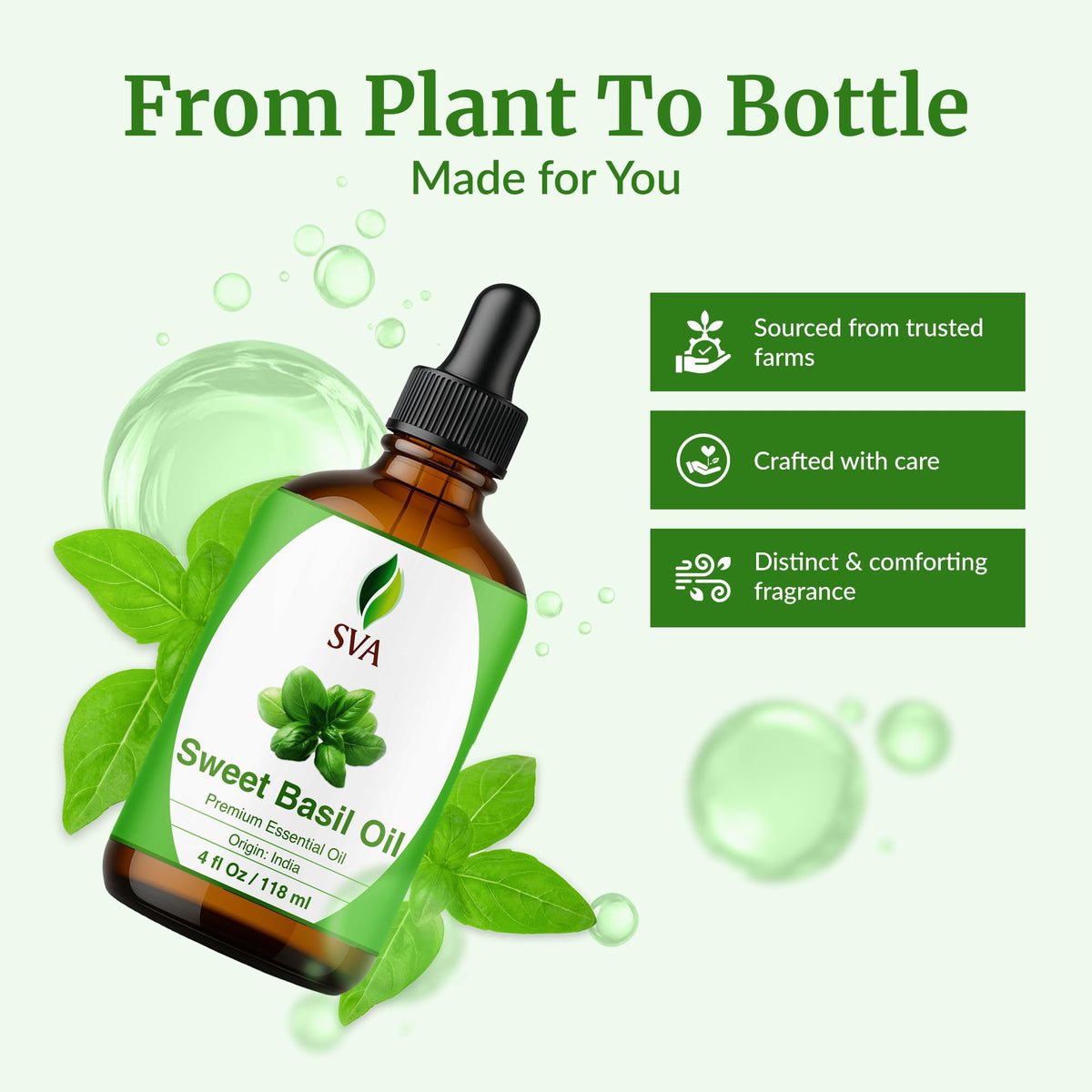 SVA Sweet Basil Essential Oil (4 Fl Oz)