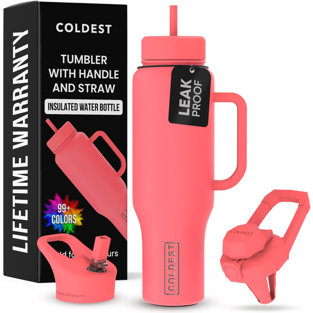 Coldest Tumbler with Handle and Straw