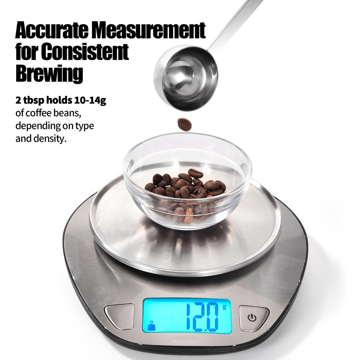 Metal 8.5in Long Handle Coffee Scoop for Ground Coffee