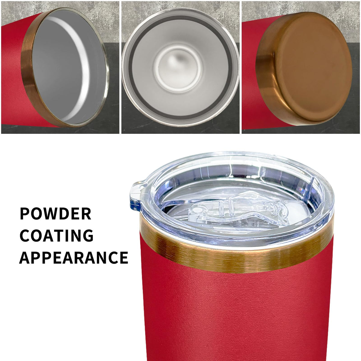 20 oz Insulated Tumblers Bulk With Lid and Straw Red (6 Count)