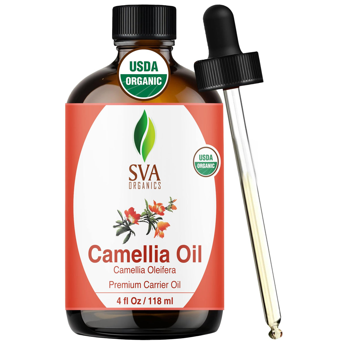 SVA Organic Camellia Seed Carrier Oil with Dropper (4 Fl Oz)