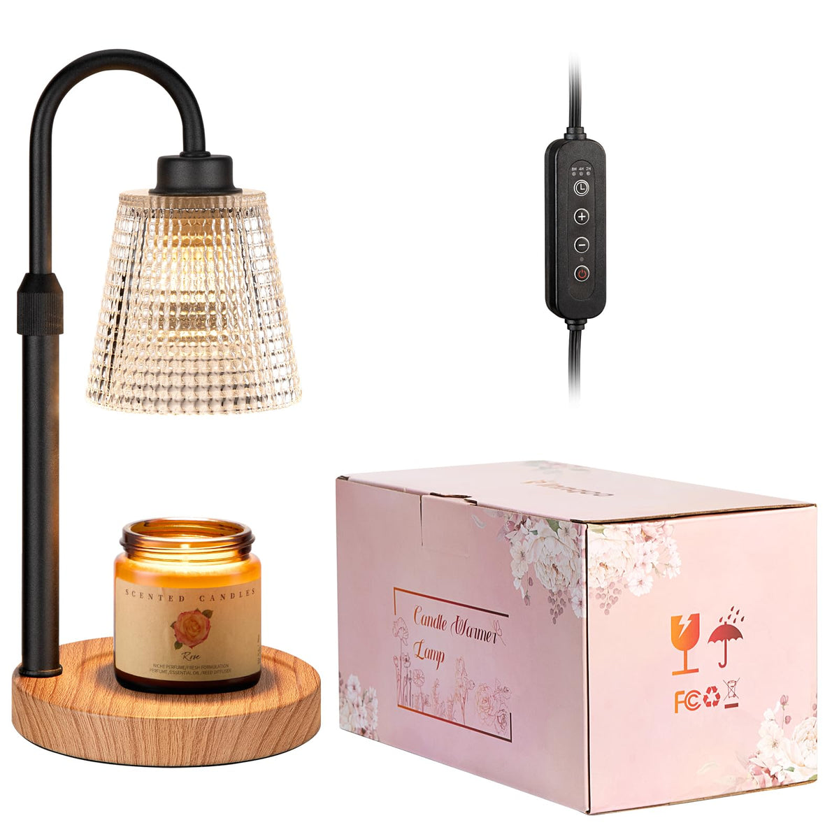 Rustic Candle Warmer Lamp with Timer
