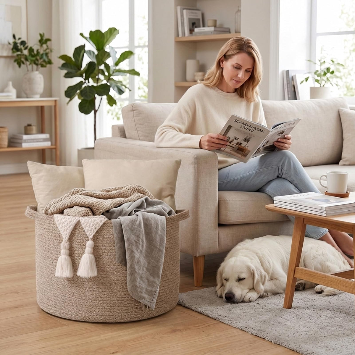 65L Large Blanket Basket