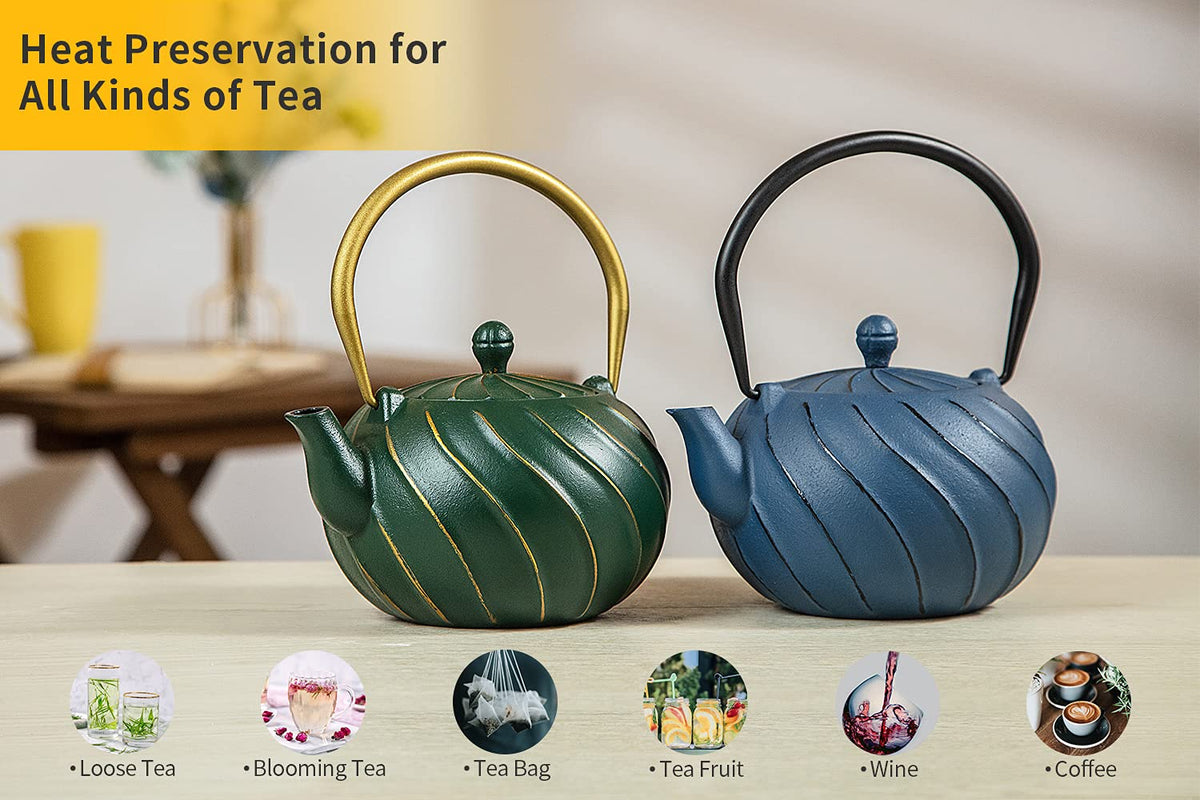 Tea Kettle TOPTIER Japanese Cast Iron Teapot with Stainless Steel Infuser