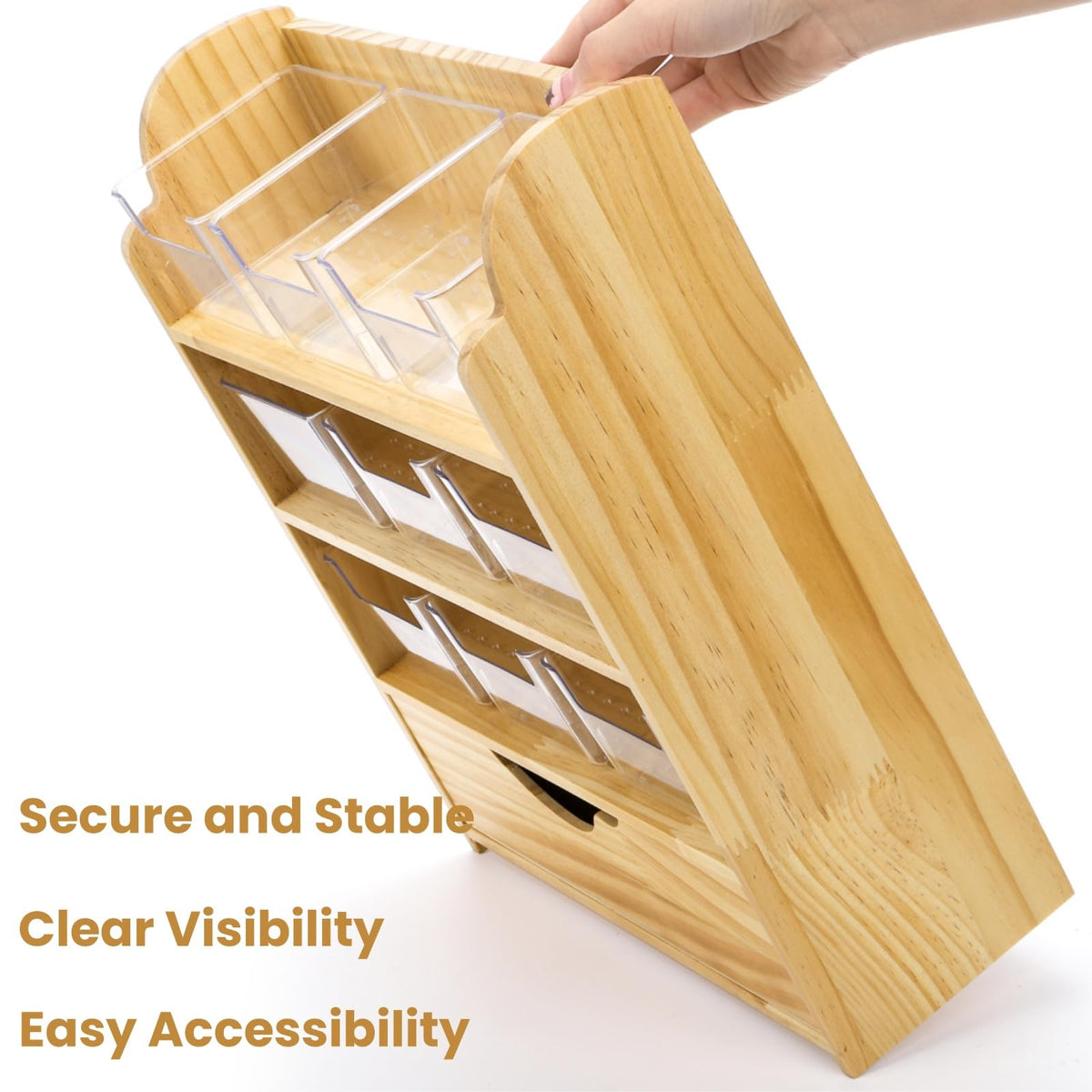 4 Tier Wood Tea Bag Organizer