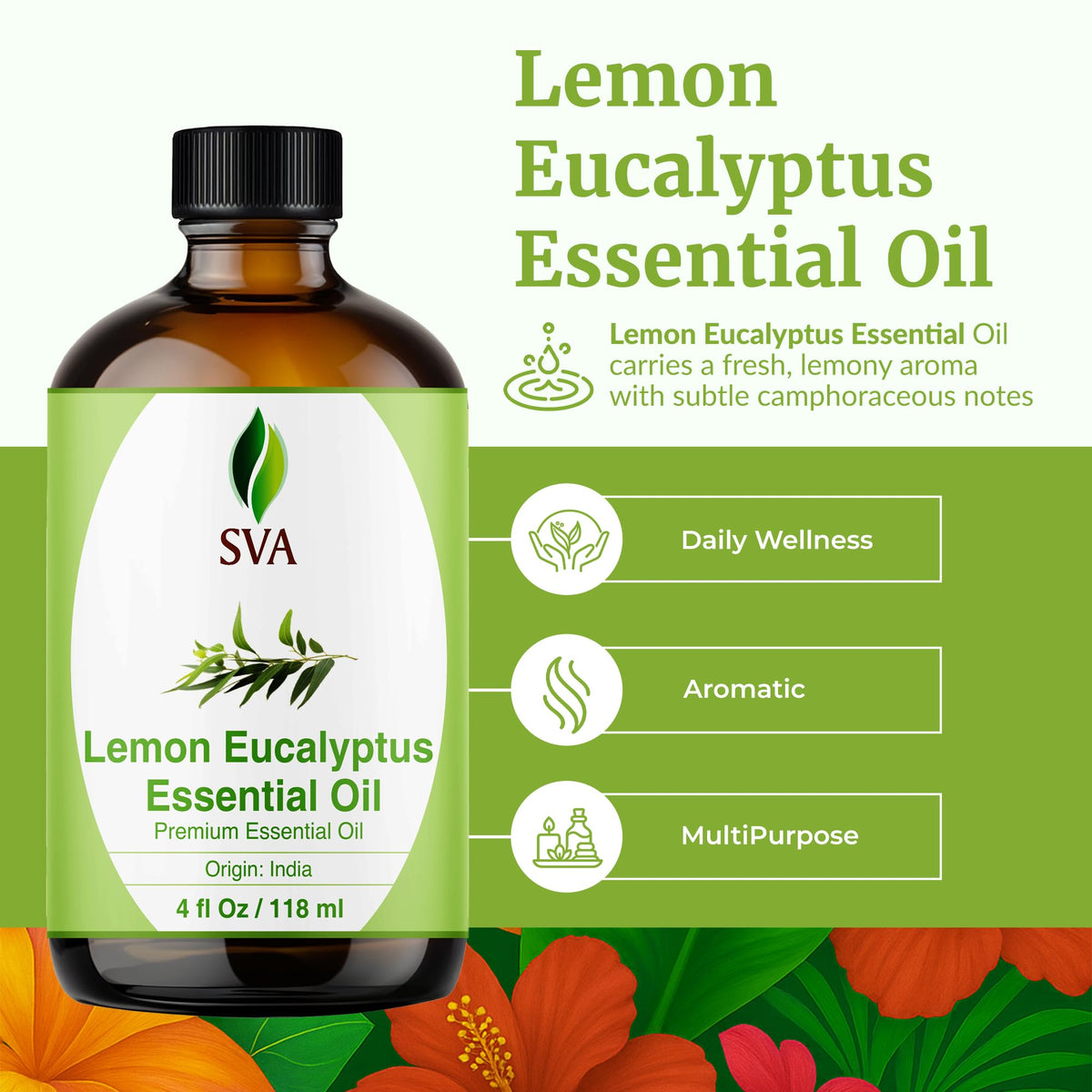 SVA Lemon Eucalyptus Essential Oil with Dropper (4 Fl Oz)