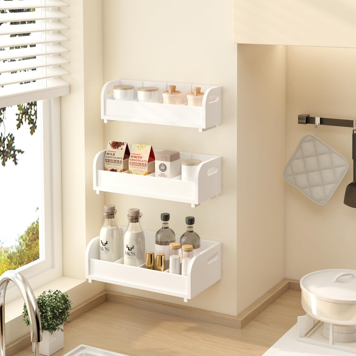 3 Tier Bamboo Tea Box Rack with Removable Dividers