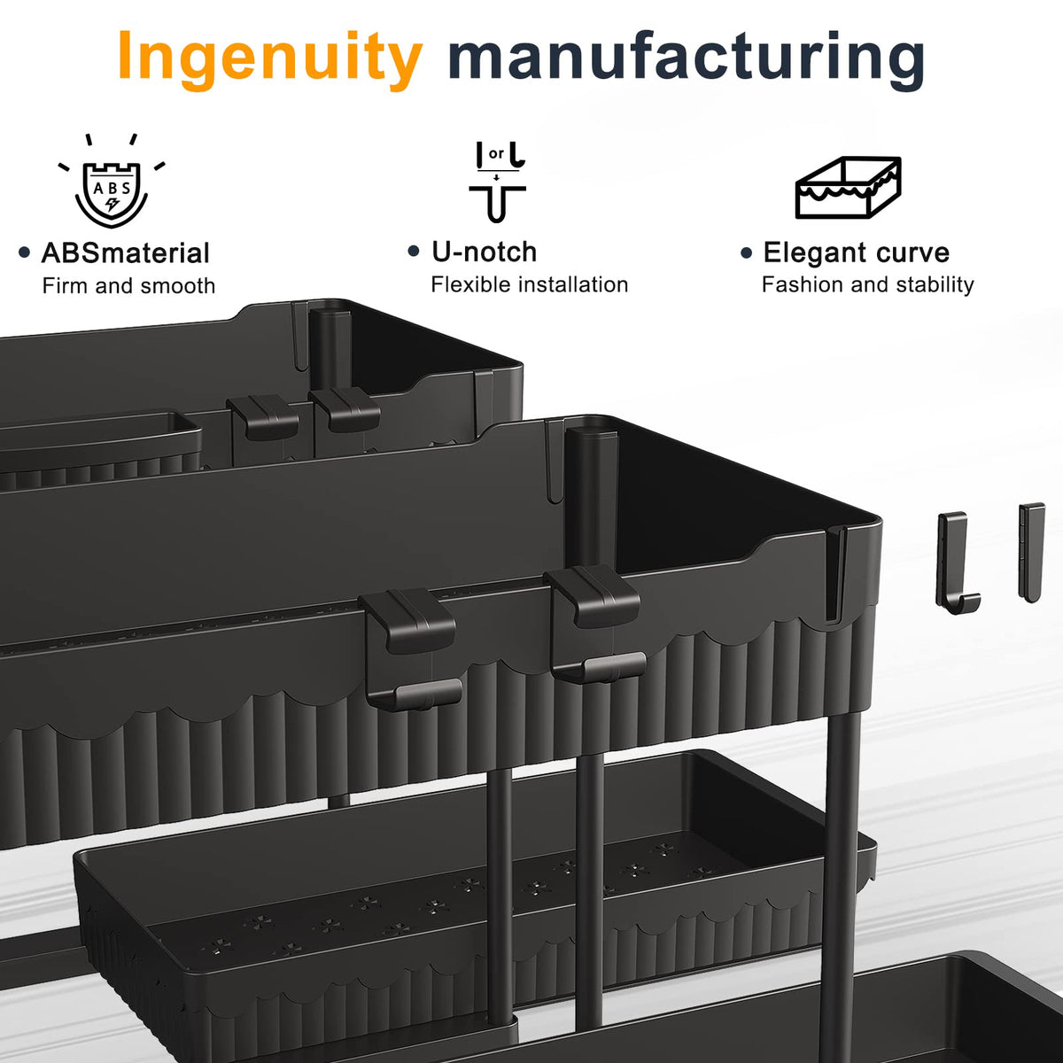 2-Pack 2-Tier Under Sink Organizers with Sliding Drawers (3 Count)