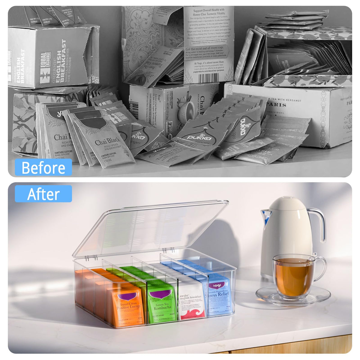 Tea Bag Organizer with Lid (2 Count)