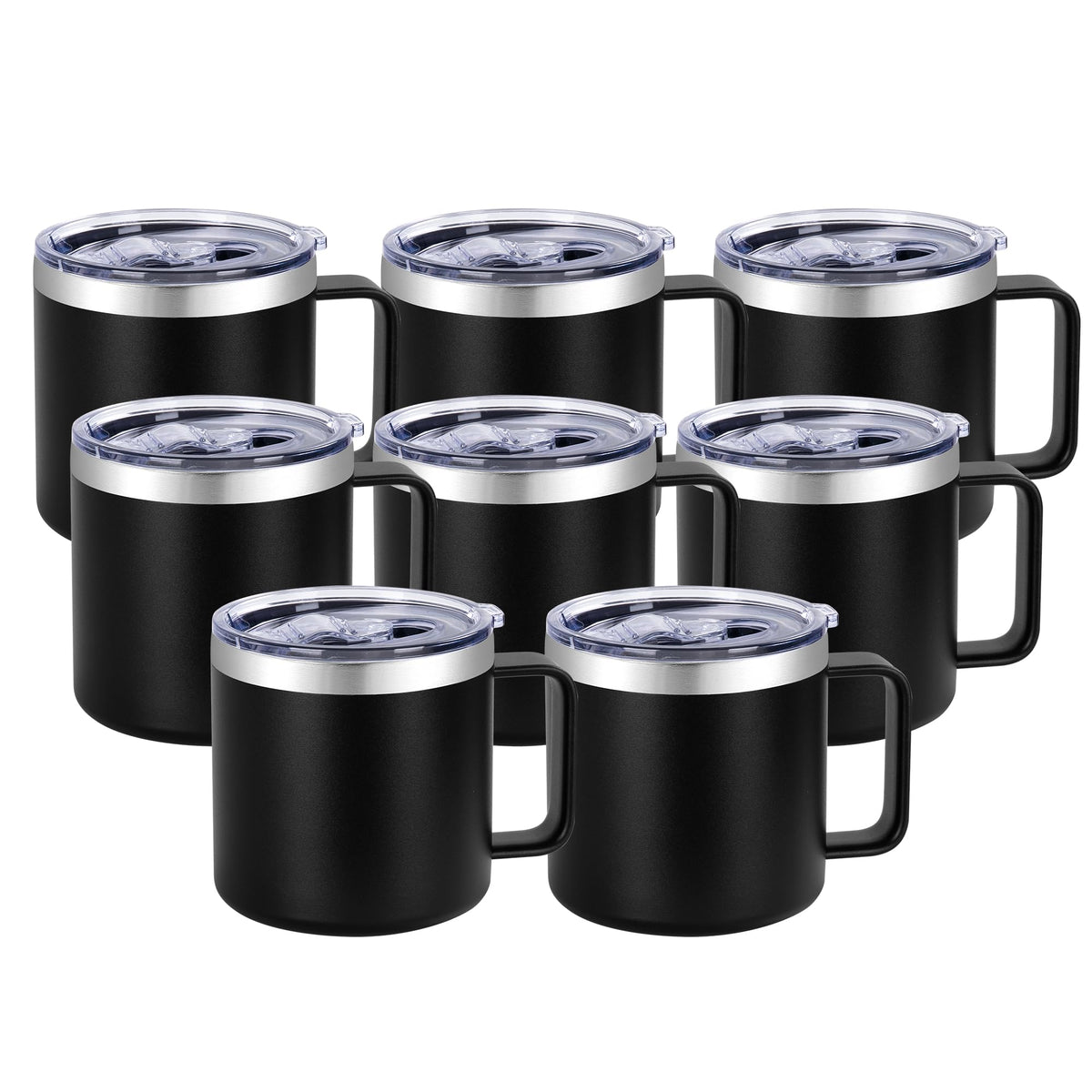 14 oz Insulated Coffee Mug Bulk with Handle (8 Count)